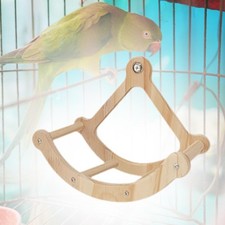 Wooden Parrot Rotating Bird Perch Toy Hanging Bird Stand for Parakeet Parrot