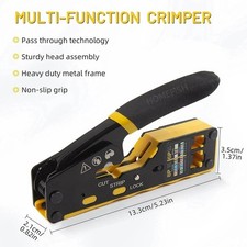 Pass Through RJ45 Crimp Tool Kit Ethernet Crimper CAT5 Cat5e Cat6 Crimping Tool