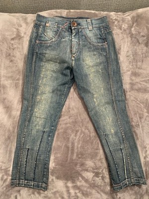 NWOT Miss Sixty women's denim jeans distressed pleated hem straight cut size 27