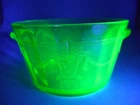 Nice Anchor Hocking Uranium Green Cameo Ballerina 5.5" Butter Tub or Ice Bucket