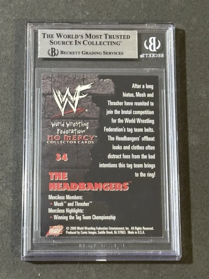 THE HEADBANGERS 2000 COMIC IMAGES WWF NO MERCY SIGNED AUTOGRAPHED CARD BAS - Image 2 of 2