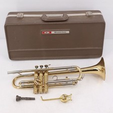 Buescher Aristocrat Trumpet 538572 w/ Case Lyre Mouthpiece 1970s Vintage Brass