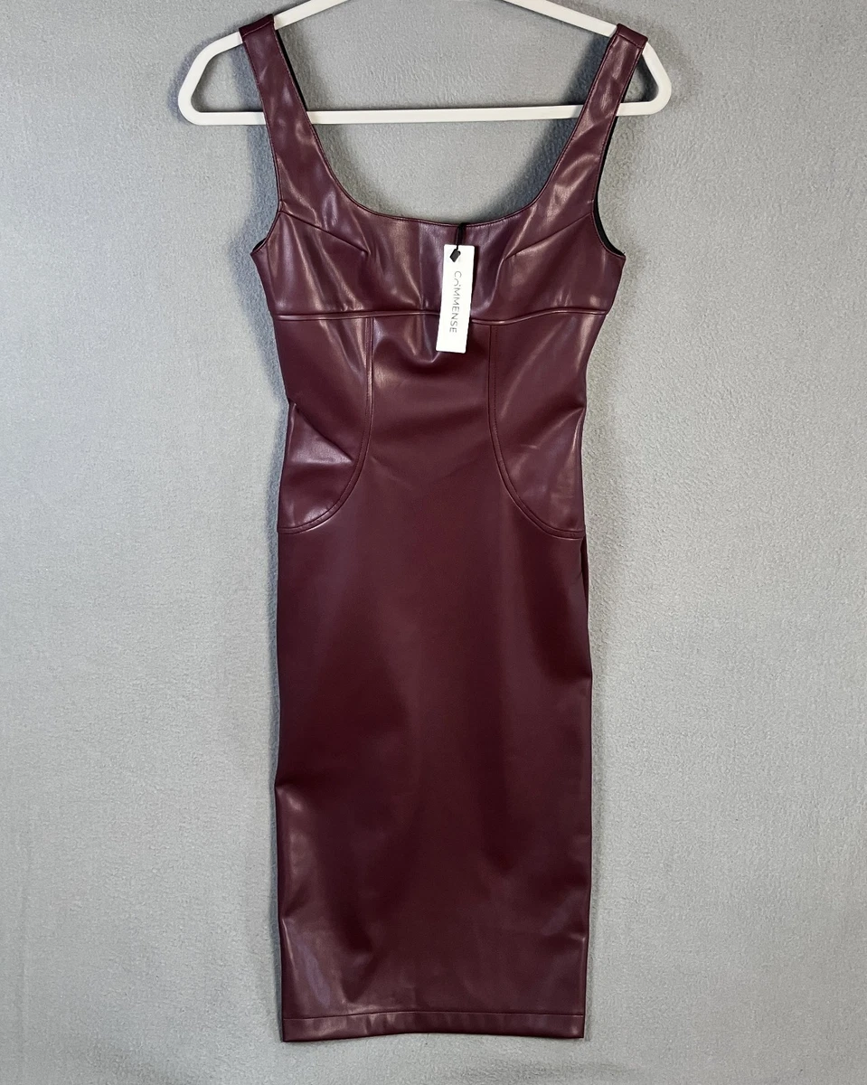 Faux Leather Red Dresses for Women for sale | eBay