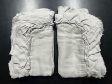 Pair Restoration Hardware RH Baby Child Ruffled Cotton Gauze Standard Shams Grey