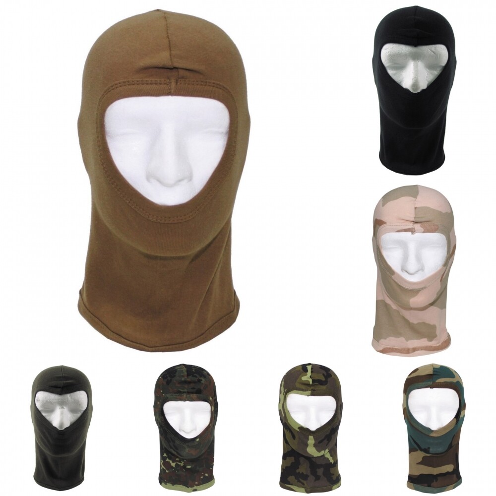 MFH Passamontaglia Balaclava Unisex - 100% Cotone, 1 Foro, Sottile - Per Paintball, Sci, Moto, Attività Outdoor - Taglia Unica
