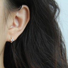 Brand New Diamond  Sapphire Evil Eye Hoop Earrings-Gold Vermeil - ISHINEE.com