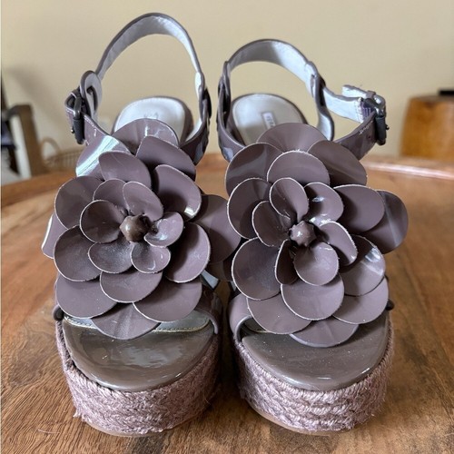 Vera Wang Espadrille Patent Leather purple Wedges size 8 - Picture 2 of 8