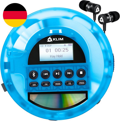 KLIM Nomad CD Player Bluetooth - Tragbarer Cd-Player Discman Mit Langlebigem Akk