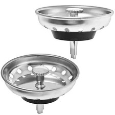 2 Pack Kitchen Sink Strainer and Stopper Combo Basket Replacement 3-1/2 inch