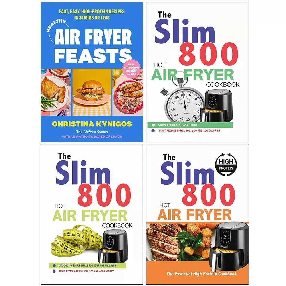 Healthy Air Fryer Feasts, Slim 800 Hot Air, Hot Air Fryer Recipe 4 Books Set