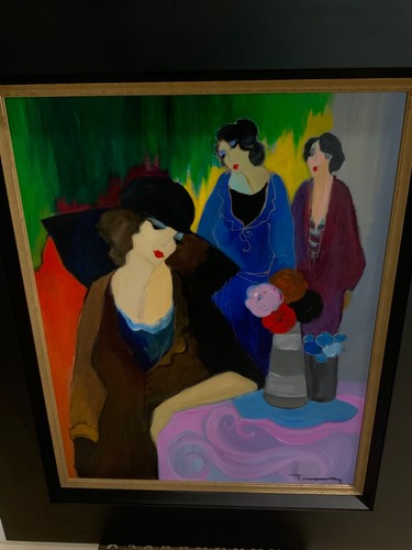 ITZCHAK TARKAY Original Acrylic Painting “EMERALD INTERIOR” Israeli Artist COA - Picture 2 of 7