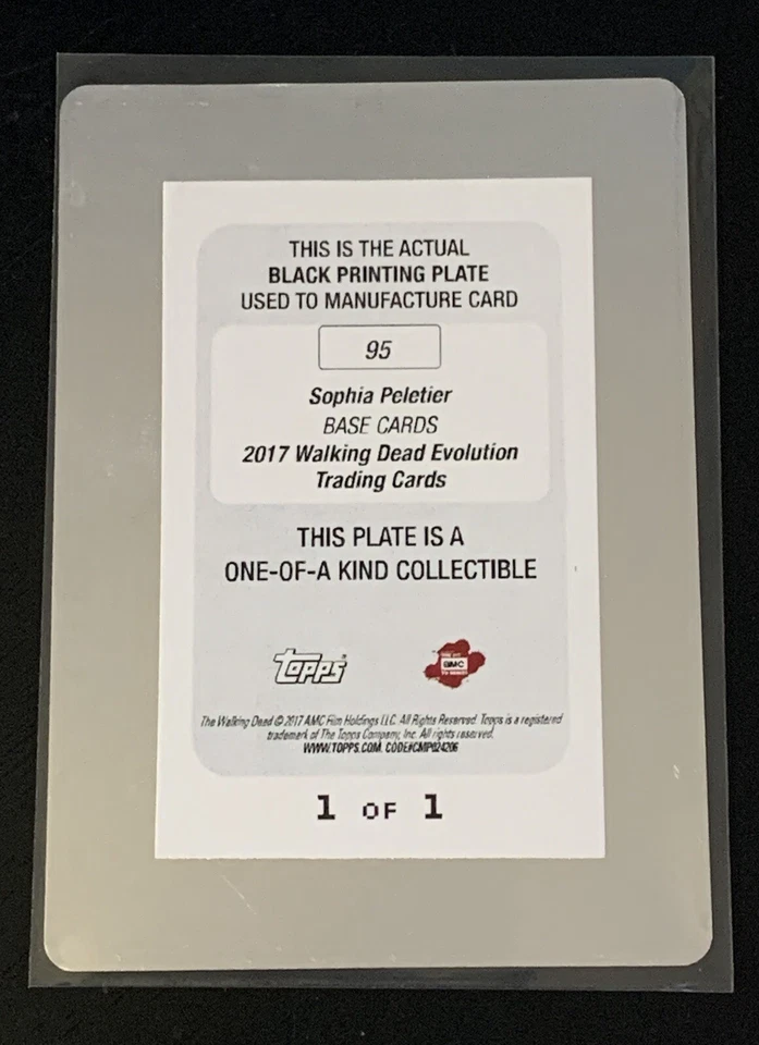 Topps AMC The Walking Dead 2017 Season 7 Black Printing Plate 1/1 Sophia & Carol - Image 2 of 4