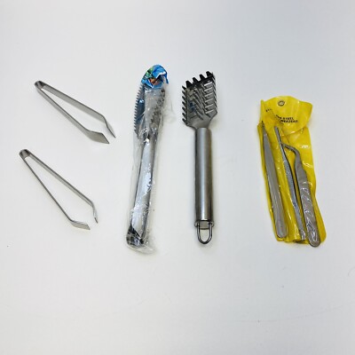 Fish Scaler Tools Stainless Steel Fish Scaler Remover Fish Scraper Scaler 7 Pc