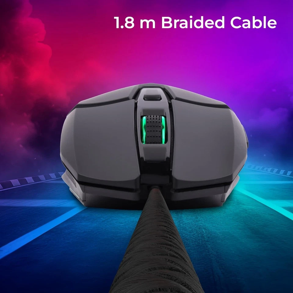ZEBRONICS Shark Premimum Gaming USB Mouse1.8M Braided Cable 6 Buttons Dpi Switch - Image 4 of 4
