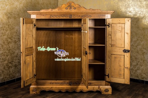 Voglauer Kleiderschrank Braun Massiv Anno 1600 Antik Rustikal Bauernschrank - Bild 5 von 8