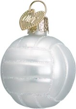 Miniature Volleyball Blown Glass Christmas Ornament by Old World Christmas
