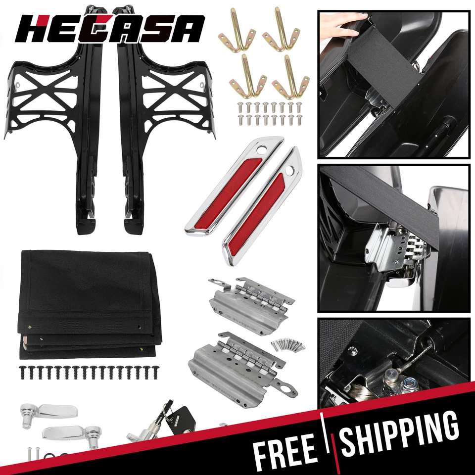 Kit de herrajes de bloqueo de bisagra con cierre de alforja para Harley Touring 14-24 Foto 3 de 4