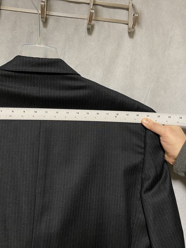 Alfani Suit Men 46L Gray Striped 2B Wool Career Academia Formal Pants 40x29 Luxe - Picture 5 of 21
