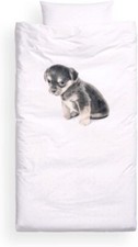 Puppy Dog Print 100 Cotton Duvet Cover Photographic 2pc Set Twin Size Kids
