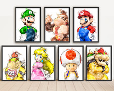 Nintendo Mario Retro Wall Art Poster Print Picture Classic Game Canvas  A3 A4