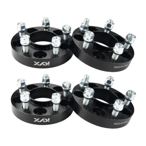 4-Pack 1" Wheel Spacers 5x4.5 Hub Centric For Ford Mustang Ranger Explorer - Black T6 Aluminum