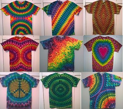 New Tie Dye M Short Sleeve T-shirt 100% Cotton Gildan or Alstyle Grateful Dead