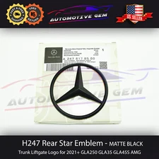 H247 GLA45 AMG Trunk Star Emblem MATTE BLACK Rear Logo Mercedes GLA250 GLA35