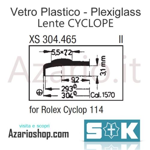 Vetro Cyclope 114 Rolex Day Date cal 1570 plastica plexi Sternkreuz RX Germany - Afbeelding 1 van 1