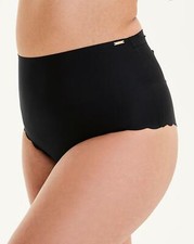 Figleaves Curve Control Brief Waist Nipper 14 Black High Waist Firm Knickers New