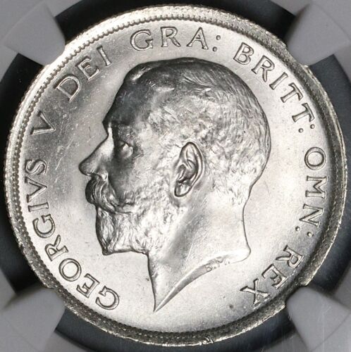 1918 NGC MS 64 1/2 Crown George V Great Britain Sterling Silver Coin (23033002C) - Picture 4 of 6