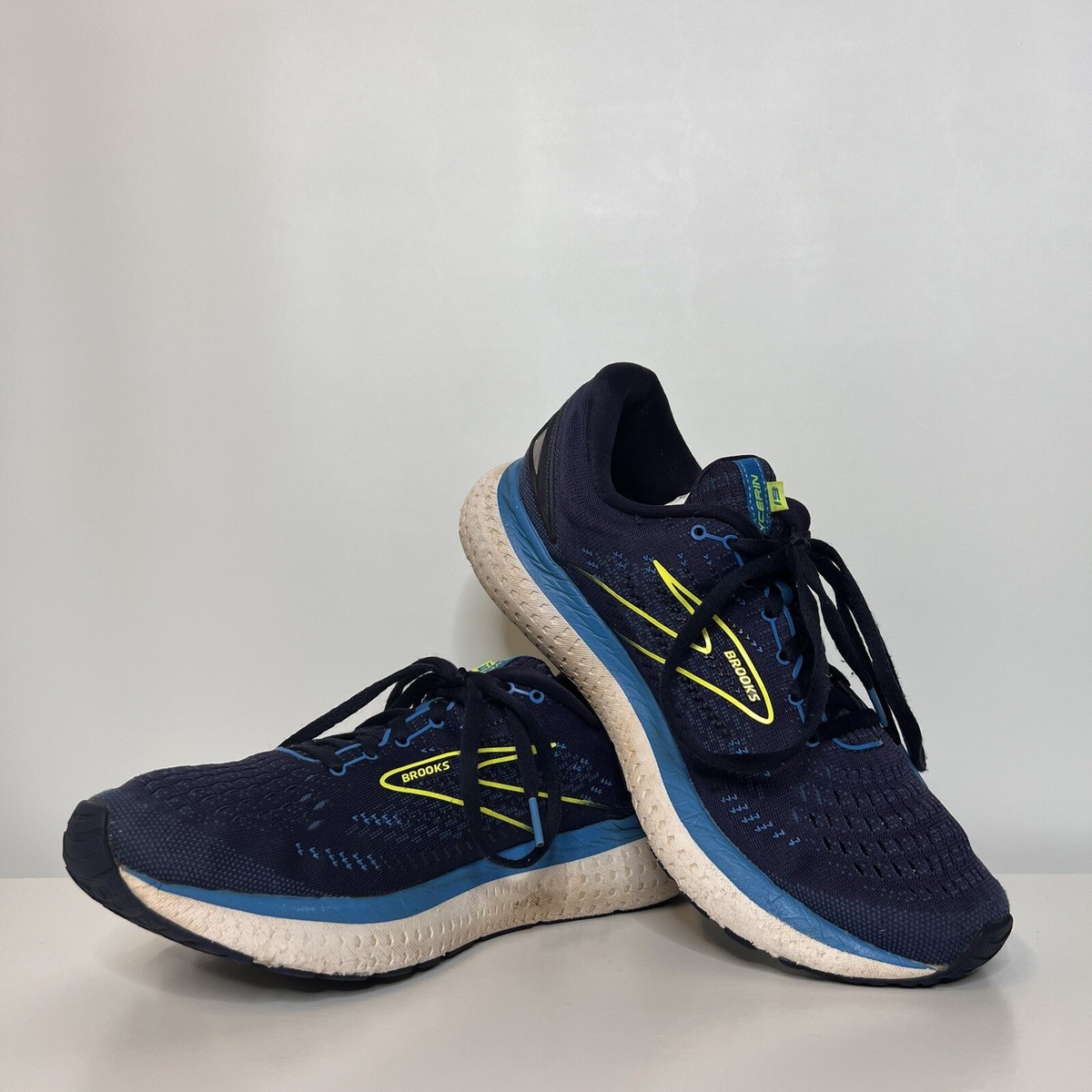 Brooks Glycerin 19 Men Running Shoes Navy Blue Lime 1103561D443 Size 9.5D Brooks Glycerin GTS 19 Men main image 3