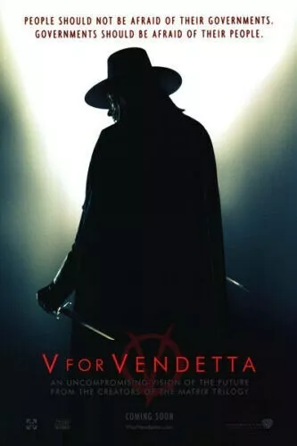 Hugo Weaving V FOR VENDETTA Natalie Portman original d/sided adv movie  poster