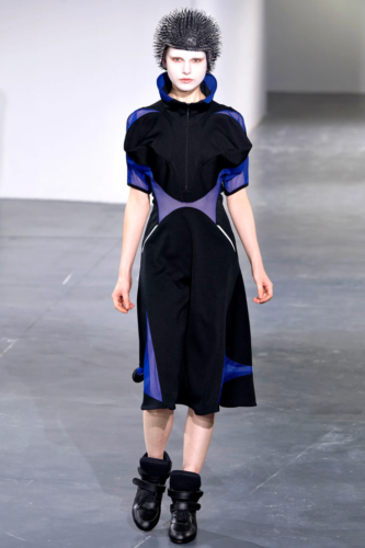 Raro Vestido Junya Watanabe Comme des Garcons Azul y Blanco Panel de Malla Transparente M - Imagen 1 de 16