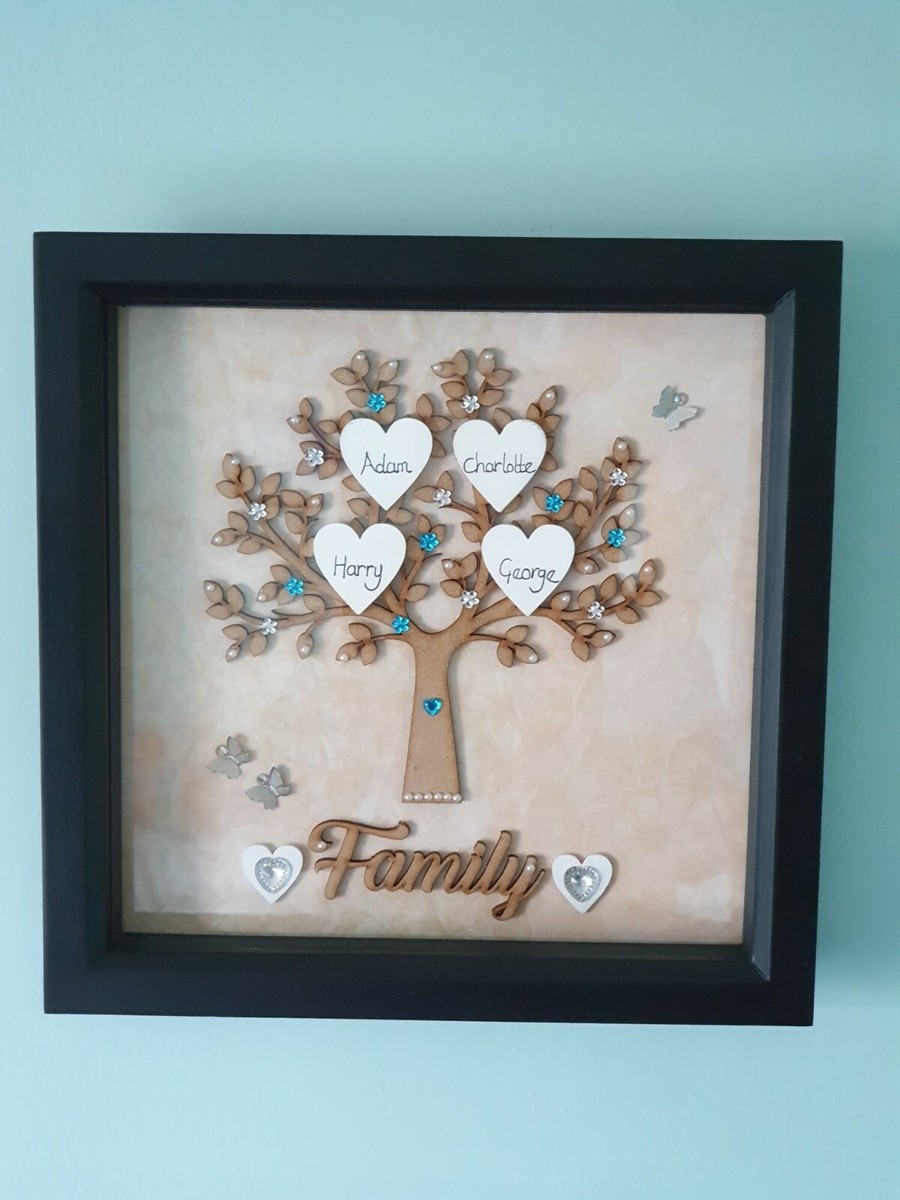 Personalised Family Tree Frame Handmade UK