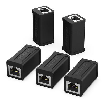 Acoplador en línea RJ45, paquete de 5, acoplador Ethernet hembra Cat7 Cat6 Cat5e