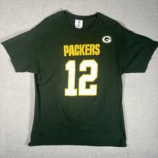 Green Bay Packers T Shirt Size Large NFL Team Apparel #12 Aaron Rodgers