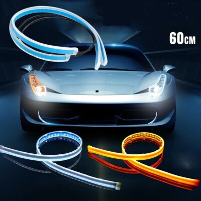 2PCS 12V LED DRL Car Daytime Running Light Flexible Waterproof Strip Auto Headlight White Turn Signal Yellow Brake Flow Lights - 34 2PCS 12V LED DRL Car Daytime Running Light Flexible Waterproof Strip Auto Headlight White Turn Signal Yellow Brake Flow Lights - 34