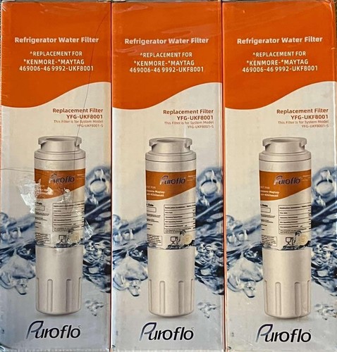 Kenmore Maytag YFG-UKF8001-S Water Filters Refrigerator 3 Pack Puroflo - Picture 2 of 2