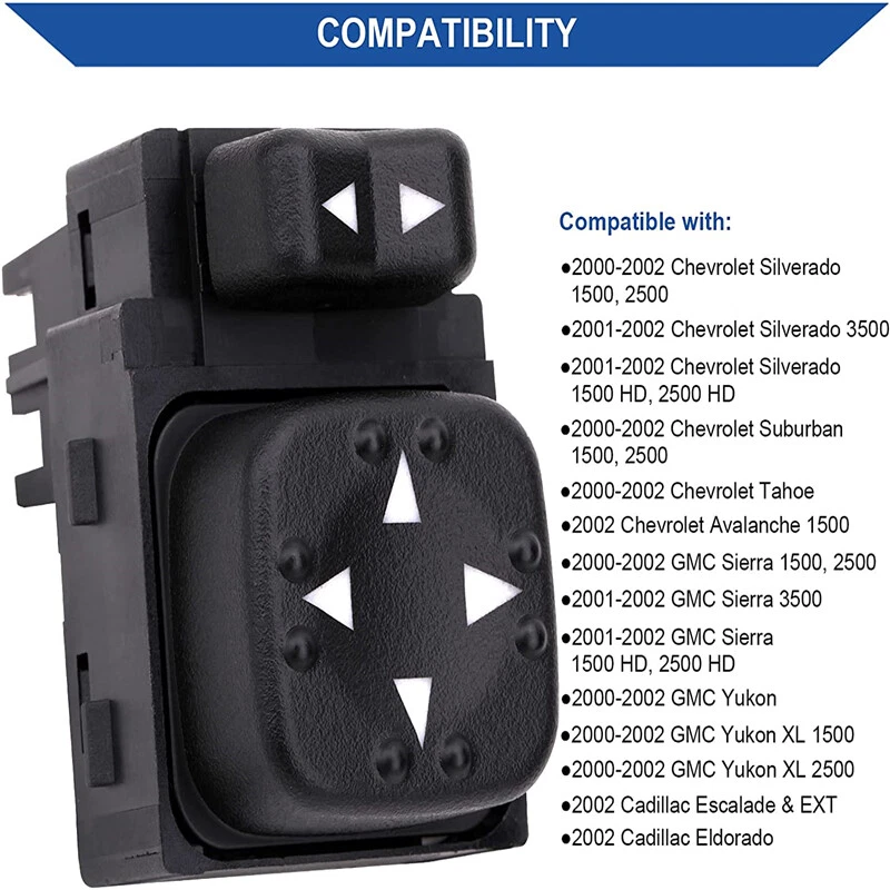 Power Mirror Control Switch for Chevy Tahoe /GMC Yukon Sierra /Cadillac 19259975 Foto 4 de 4