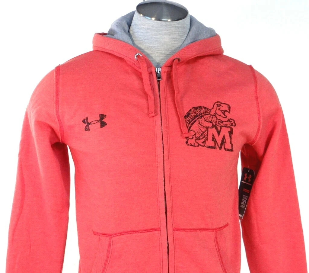 Under Armour Storm University of Maryland Coral Red Zip Front Hoodie Men s NWT