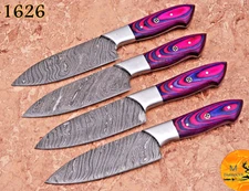 Custom Made Damascus Steak Chef Knife Set Kitchen Cutlery -Hand Forge Steel 1626