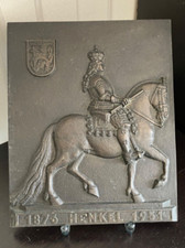 Alte Bronze Guss Tafel Reiter Kurf&uuml;rst Jan Wellem 1876-1951 D&uuml;sseldorf