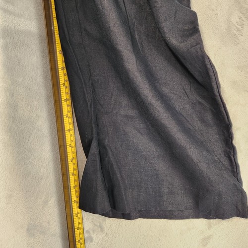 Blue Illusion WOMENS Wide Leg Pants SIZE S FRENCH 100% LINEN BLACK CULOTTE NEW - Foto 8 di 14