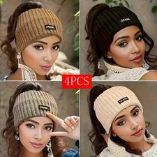4pcs Elegant Knit Headband Set for Women - Thick, Warm Stylish