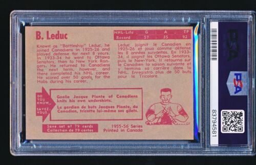 Parkhurst Battlehip Leduc 1955 #61 PSA 7 - Imagen 2 de 2