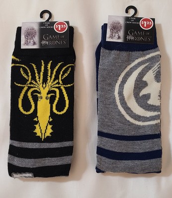 2 Pair Novelty Socks, Game Of Thrones, Kraken (We Do Not Sow) Shoe Size 6-12