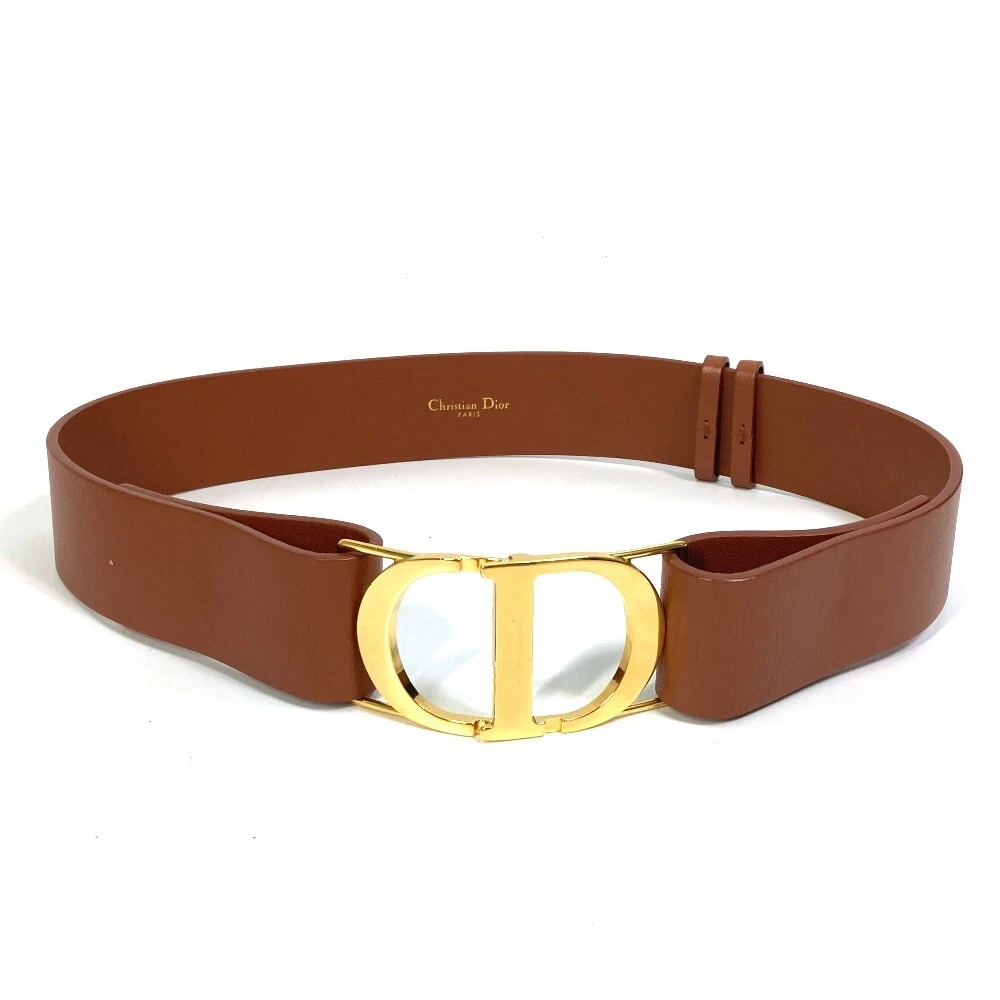 Dior CD logo SADDLE saddle CD buckle belt Leather Brown/GoldHardware