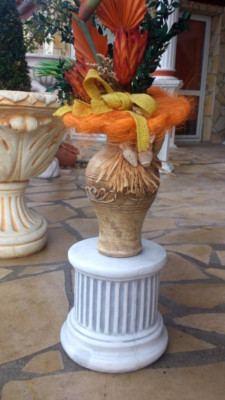 Griechisch-römische Steinsäule - 75 Cm Hoch, Frostsicher Aus Steinguss, Für Garten & Terrasse