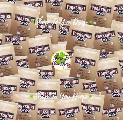 50 YORKSHIRE TEA GOLD ENVELOPED TEABAGS Taylors of Harrogate Office Lunch Bag☕ - Picture 1 of 6