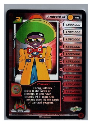 1x DBZ CCG ANDROID 15 LV3 HOLO FOIL M6 BABIDI SAGA DRAGON BALL Z